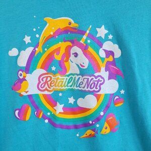 "Retail Me Not" Lisa Frank Style Vintage 90s Tshirt Size Small.